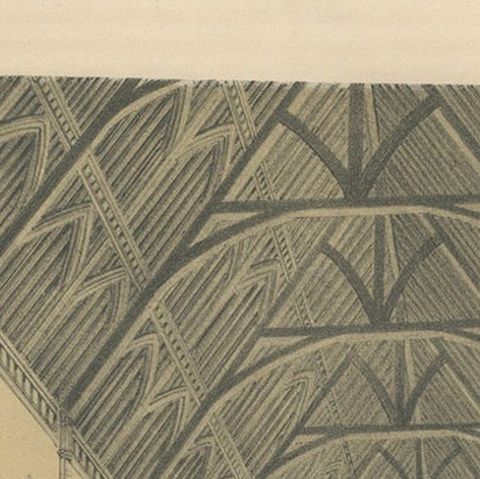 Lithograph of St. George's Church Interior Under Construction in London, 1843, close-up 4