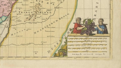 Judaea or Terra Sancta, Twelve Tribes of Israel, Sanson Map, c.1680, close-up 4