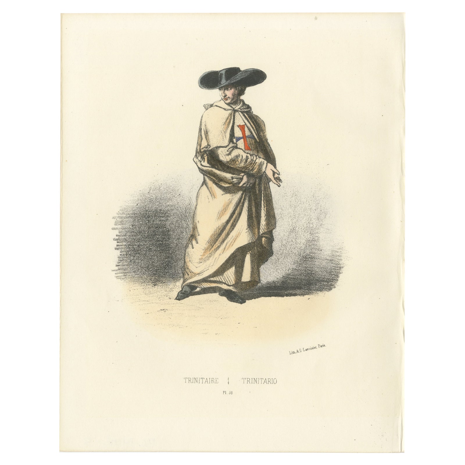 Trinitaire, Litho of a Trinitarian Monk of the Order of the Most Holy Trinity