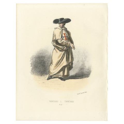 Trinitaire, Litho of a Trinitarian Monk of the Order of the Most Holy Trinity