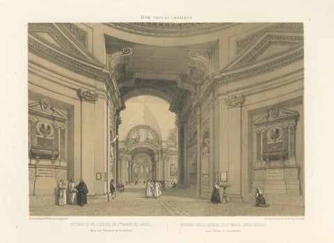 Rome Church Interior, Santa Maria degli Angeli, Benoist 1869, close-up 1