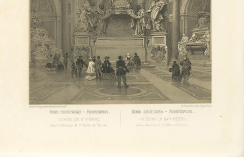 Chair of St Peter, Vatican, Baroque Masterpiece Interior, 1868, close-up 3