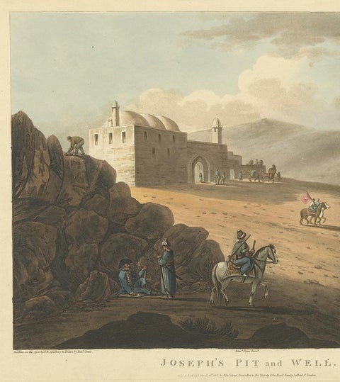 Joseph's Pit and Well, Aquatint of Jubb Yussef in Israel, 1803, view 3