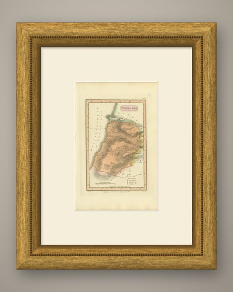 Hand-Colored Antique Map of the Tribe of Dan, James Wyld, 1823, shown framed