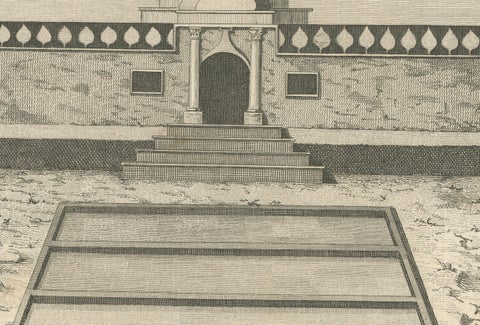 Original Engraving of Hindu Pagoda on Malabar Coast, Antique Temple Print, 1806, close-up 4