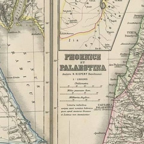 Antique Map of Egypt and Palestina by H. Kiepert, circa 1870, close-up 2