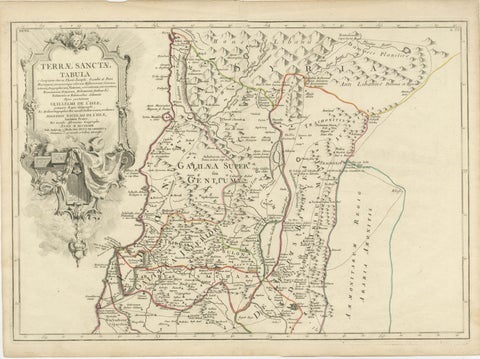 Antique Holy Land Map, Terrae Sanctae Tabula, Guillaume De L’Isle, 1782, view 3