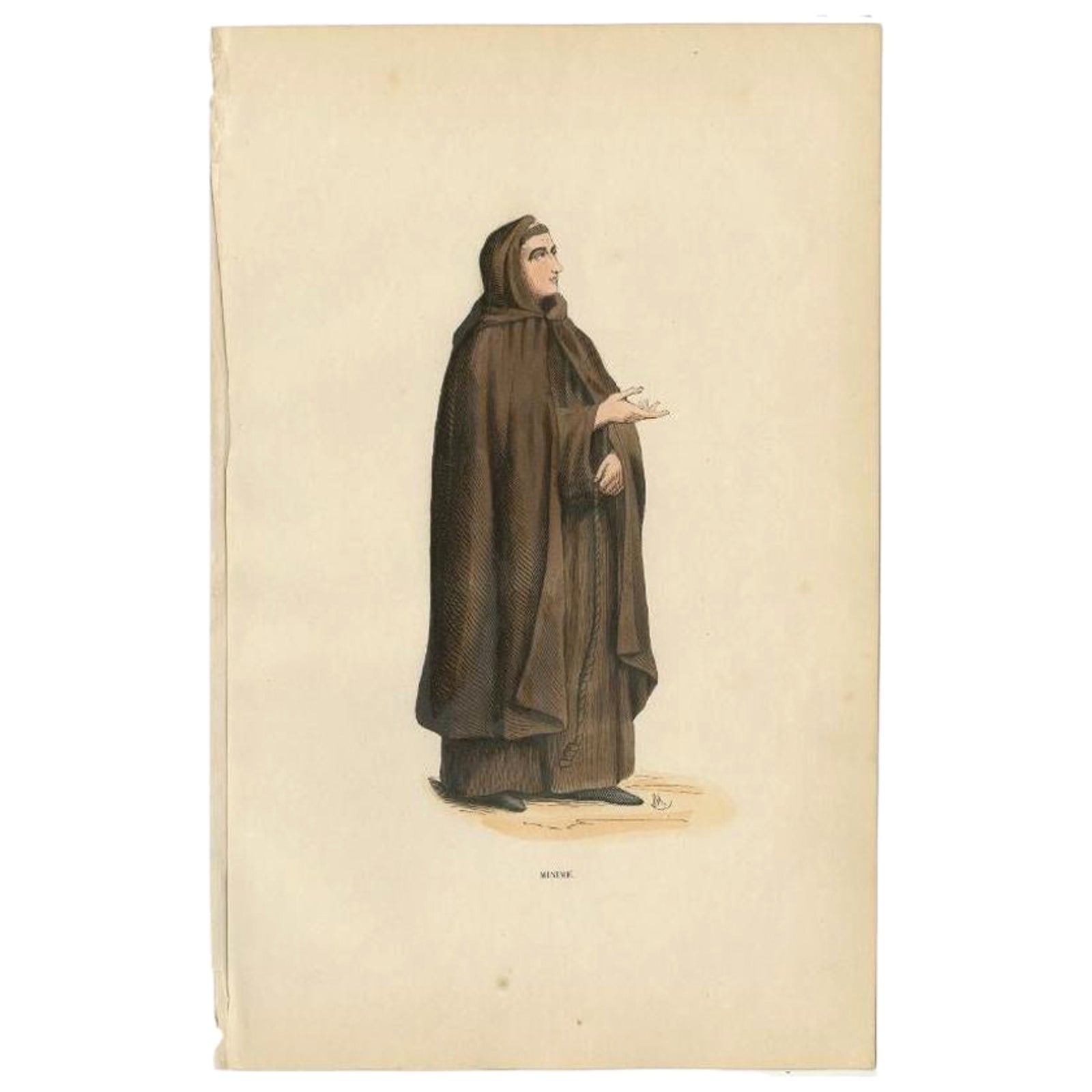Antique Print of a Minim Monk, 1845
