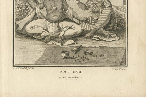 Hindu Couple with Ritual Implements, Poutchari of Darma Raja, 1806, close-up 2