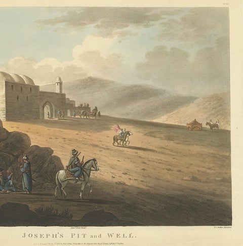 Joseph's Pit and Well, Aquatint of Jubb Yussef in Israel, 1803, view 4