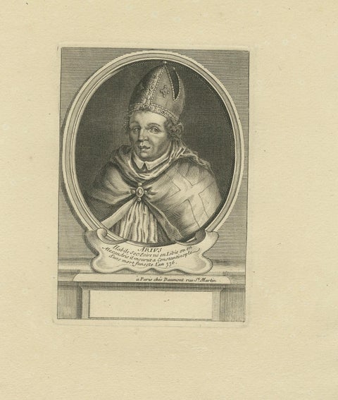 Saint Arno, Bishop of Metz, French Religious Engraving, circa 1670, close-up 1