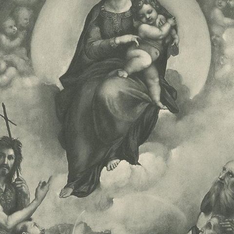 Antique Print of 'The Madonna di Foligno' Made after Raphael 'c.1890', close-up 1