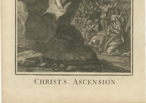Christ's Ascension Engraving, Acts I Ascension Scene c.1735, close-up 2