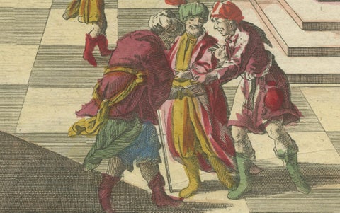 Optica Print of Joseph Sold to Potiphar in Egypt, circa 1770, Biblical Scene, close-up 2
