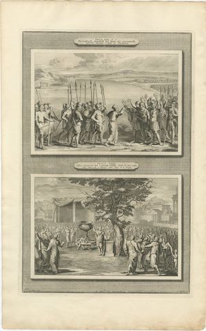 The Altar of Witness and Joshua Renews the Covenant, Mortier Bible circa 1700, view 2