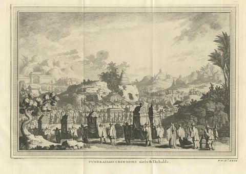 Antique Print of a Chinese Funeral by Chedel, view 4