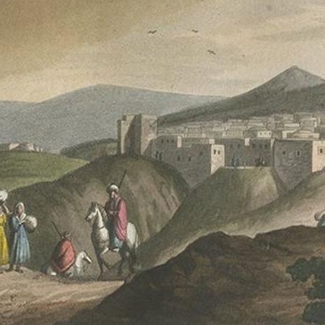 Antique Print of Bethlehem with the Convent by Ferrario, '1831', close-up 1
