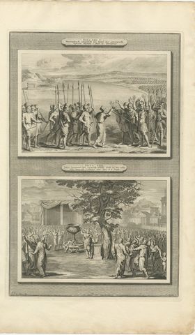 The Altar of Witness and Joshua Renews the Covenant, Mortier Bible circa 1700