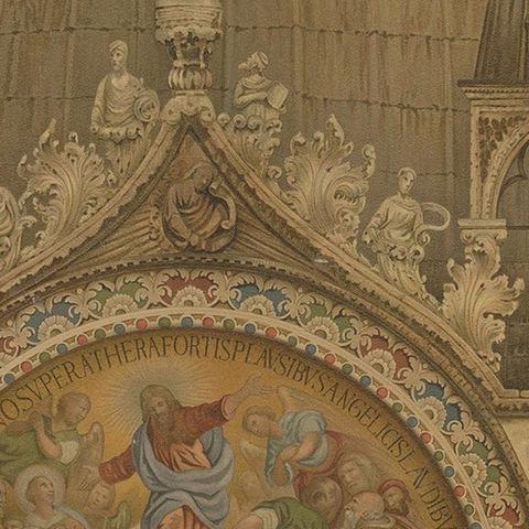 Pl. 16 Antique Print of the Portal of the Zen Chapel of the Basilica San Marco, close-up 2
