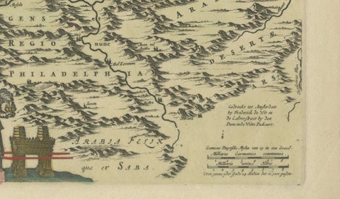 Frederic de Wit Map of Palestine, Terra Sancta, Amsterdam c.1670, close-up 6