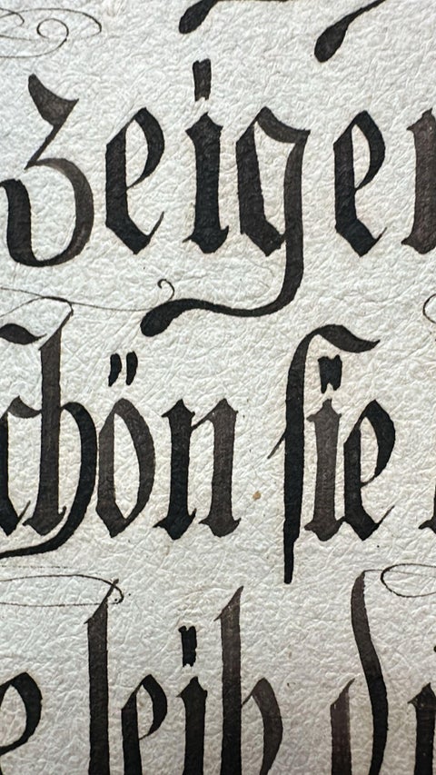 Unique 18th c. German Manuscript Broadside, Virgin Mary Devotional Poem, c.1750, view 6