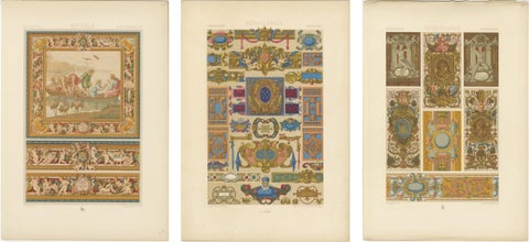 Set of Three Renaissance Religious Ornament Chromolithographs by Racinet, 1873, view 5