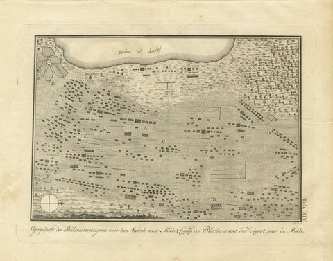 Camp of the Mecca Pilgrims Before Departure, Antique Print, 1776