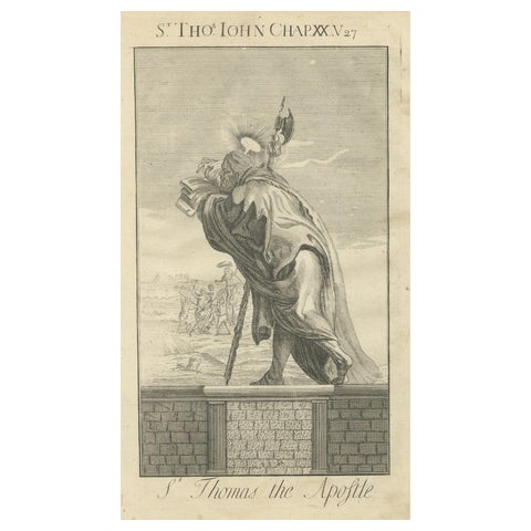 St. Thomas Apostle Engraving, John XX Doubting Thomas c.1735
