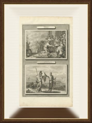 The Fall of Solomon and Ahijah's Prophecy to Jeroboam, Mortier, circa 1700, shown framed