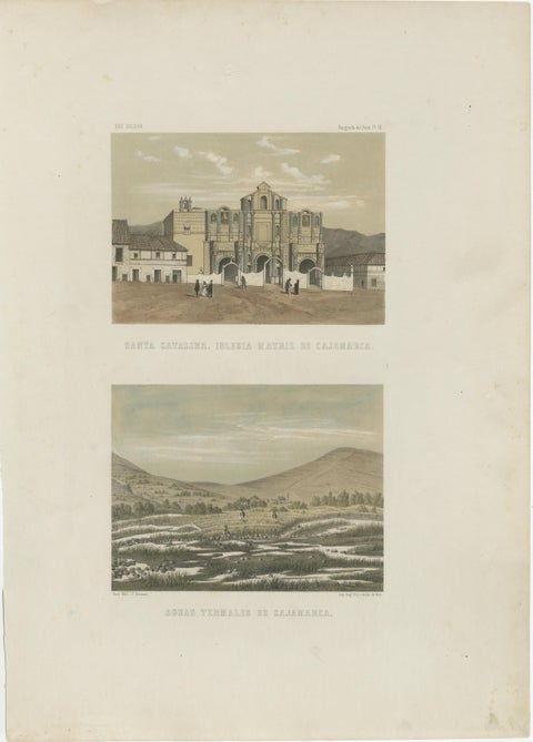Hand-colored Views of Cajamarca, Santa Catalina Church & Thermal Springs, 1865, view 2