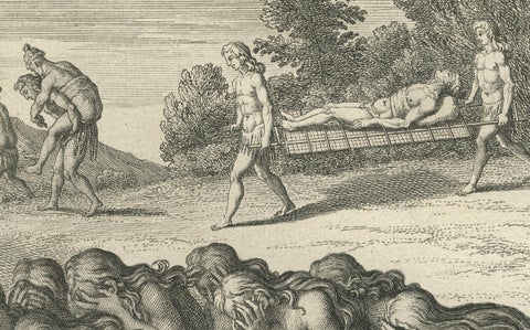 Florida Women Mourning Their Husbands, with Hermaphrodites in Ritual Service, close-up 5