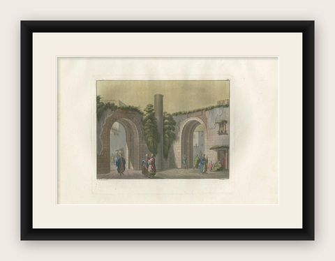 Antique Print of the Pillar of Jesus Christ’s Death Sentence by Ferrario '1831', shown framed