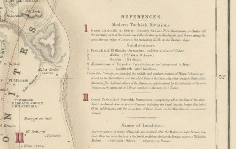 Turkey in Asia: Biblical Regions and the Holy Land from The Royal Atlas (1856), close-up 4