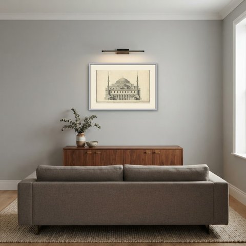West Elevation of Hagia Sophia in Constantinople, Engraving, 1776, shown framed in a room, true to size