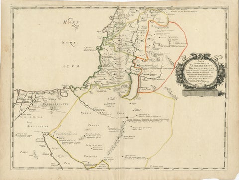 Antique Map Holy Land & Jerusalem, Patriarchatus Hierosolymitani, c1652, view 3