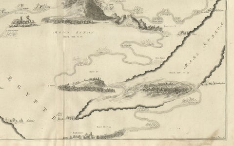 Decorative Map of the Holy Land, Wanderings of Moses by Pieter Mortier, ca. 1700, close-up 5