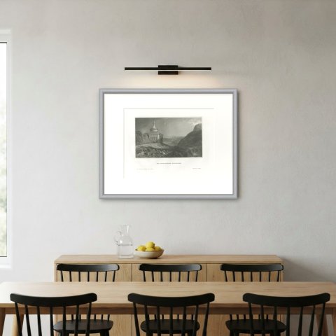 Antique View of Absalom's Tomb, Jerusalem, Steel Engraving, circa 1850, shown framed on a wall, true to size