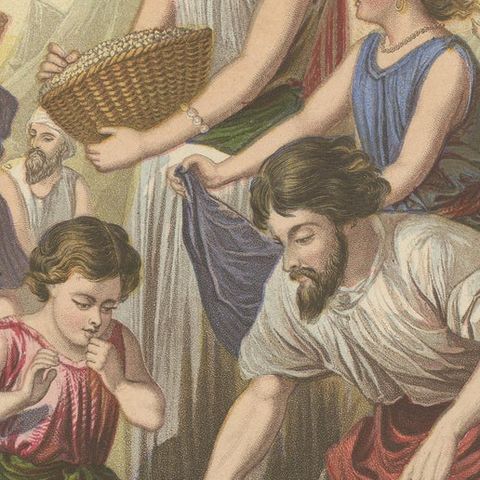 Antique Bible Print of the Children of Israel by Kronheim 'c.1860', close-up 1