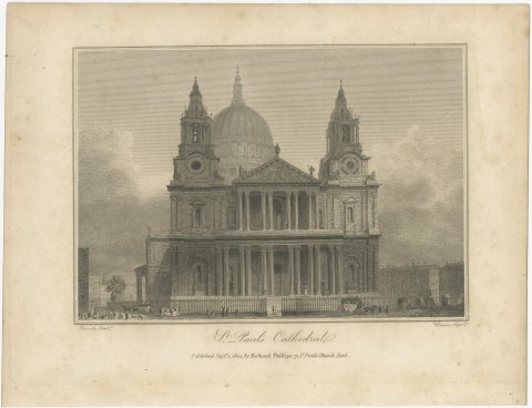 St Paul's Cathedral, the West Front, London, 1804, view 2