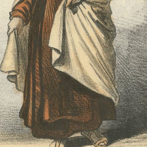 Carme Déchaussé, 1862 Hand-Colored Lithograph of a Discalced Carmelite Monk, close-up 2