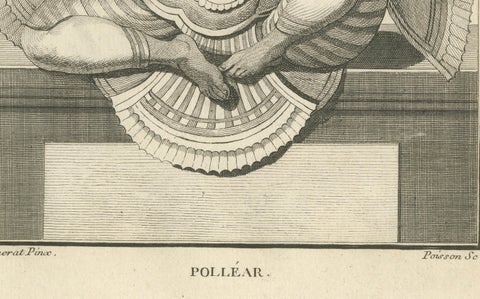 1806 Engraving: Ganesha as Pollear, Wisdom Deity in Hindu Mythology, close-up 3