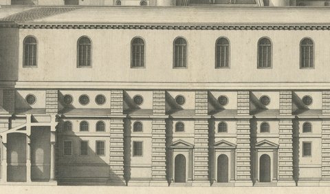 West Elevation of Hagia Sophia in Constantinople, Engraving, 1776, close-up 3