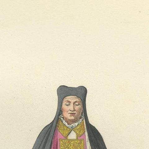 Antique Print of a Canon Nun by Bonnard, '1860', close-up 1