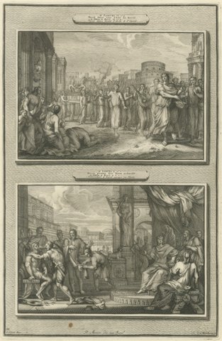 David Dances Before the Ark and Hanun Shames David's Envoys, Mortier, circa 1700