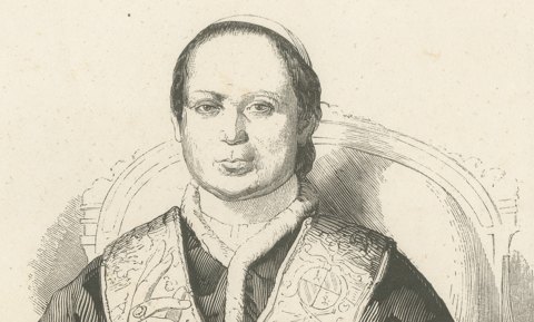 Pope Pius IX, Wood Engraved Portrait, Dittmarsch, Stuttgart, circa 1850, close-up 1