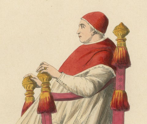 In Sacred Contemplation: Pope Sixtus IV on the Papal Throne, 1847, close-up 2