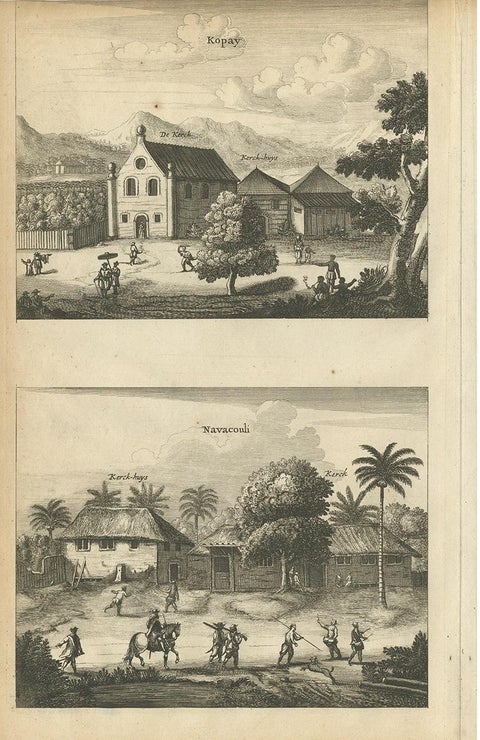 Antique Print of the Churches of Kopay, Poutour, Navacouli and Chavagatzeri, view 3