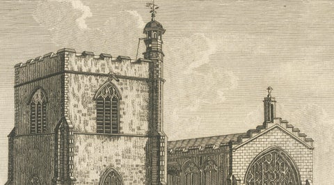 St Mary’s Church, Bury St Edmunds, Suffolk, Antique Engraving, 1779, close-up 4
