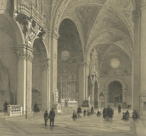 Santa Maria sopra Minerva, Rome, Gothic Church Interior, 1868, close-up 4