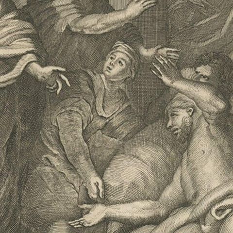 The Angel & Jesus with the Sick in Bethesda Near Jerusalem's Sheep Gate, 1754, close-up 1